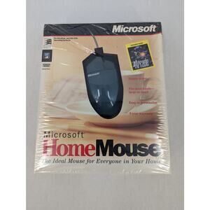 Rare Vintage 1997 Microsoft Home 9-Pin Mouse In Open Box W/ Disks + Pamphlets